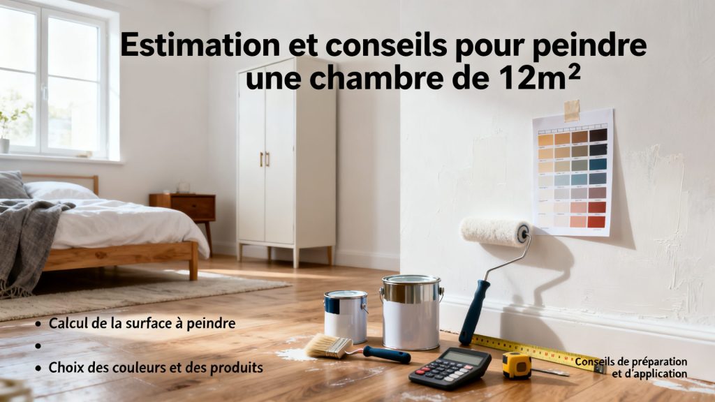 Estimation et conseils pour peindre une chambre de 12m2 avec texte