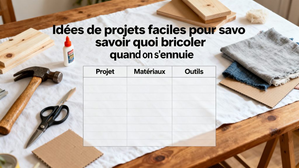 Idées de projets faciles pour savoir quoi bricoler quand on s'ennuie avec texte
