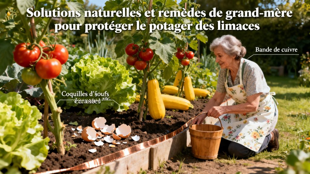 Solutions et remèdes naturels de grand-mère pour protéger le potager des limaces.