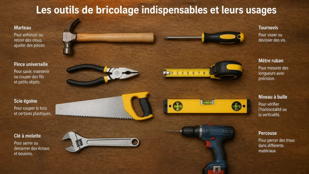 Les outils de bricolage indispensables et leurs usages avec texte