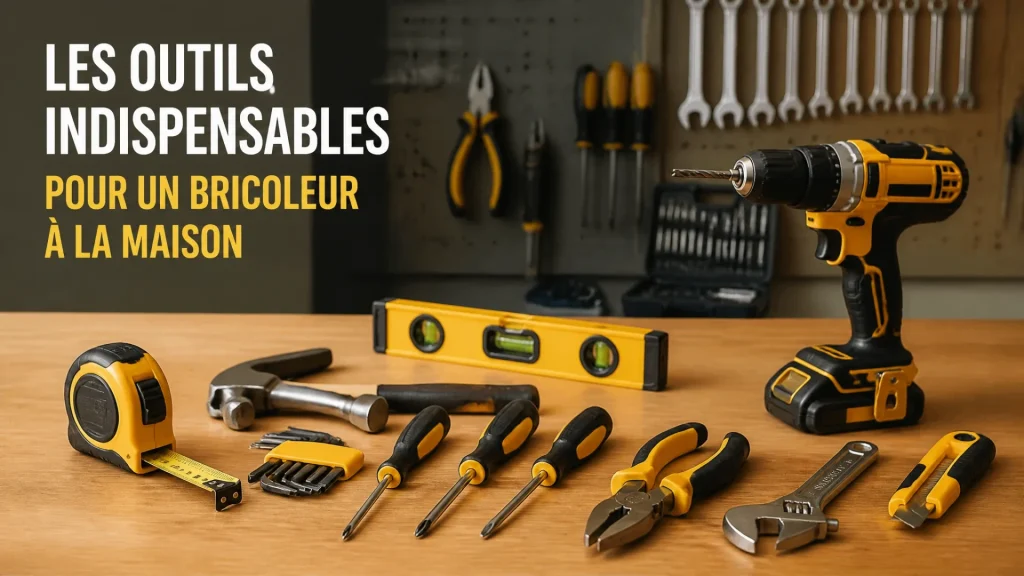 Les outils indispensables pour un bricoleur à la maison avec texte